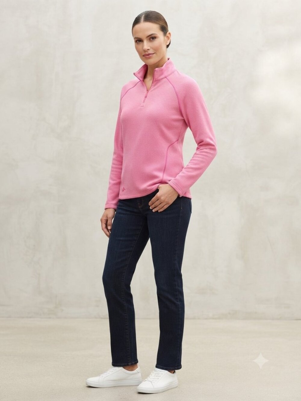 NWT Adidas Golf Women’s Quarter Zip Pullover Lucid Fuchsia Pink Size L